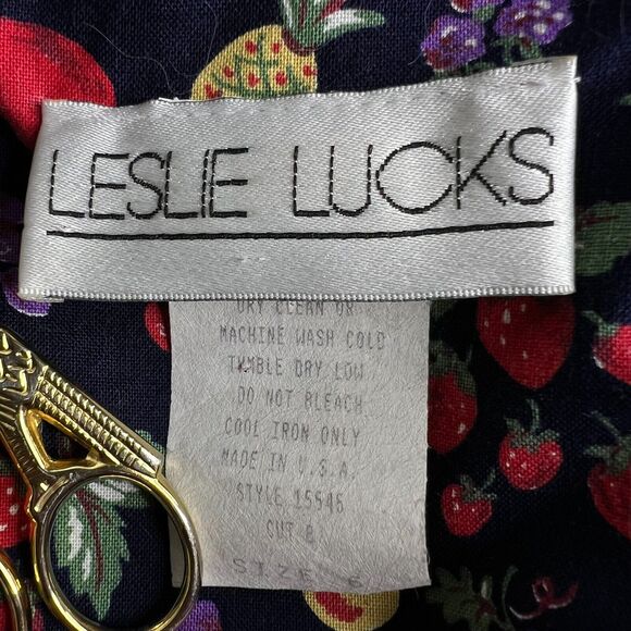 Leslie Lucks Vintage 80's Fruit Dress Size 6 Cottage Core - Picture 11 of 15